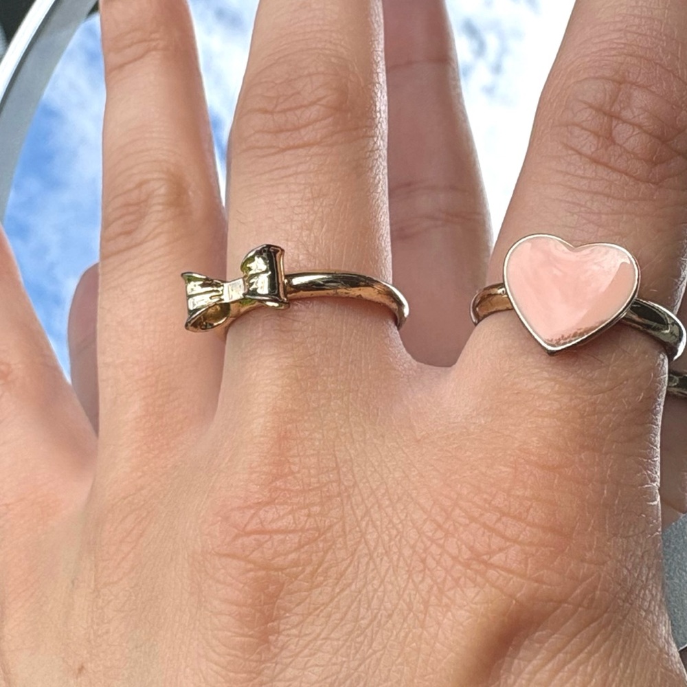 Heart + Bow Rings Set - Picture 3 of 4